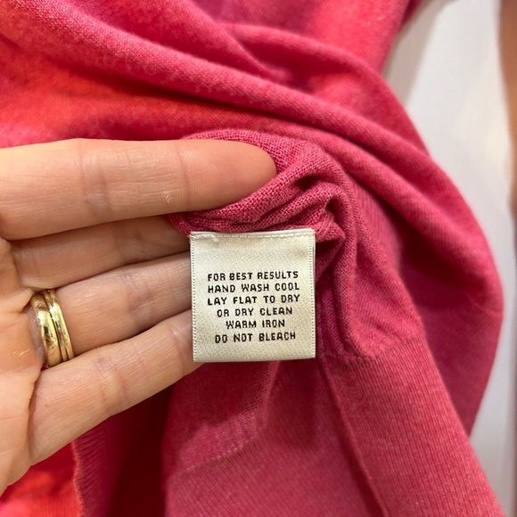 Peter Millar Crown Soft Silk Blend V-Neck Sweater Pink Soft Golf Resort Men Sz M - Picture 6 of 6